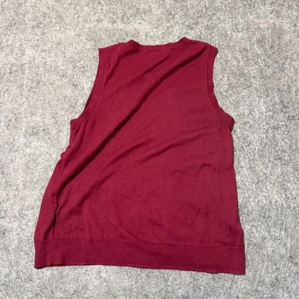 J.Crew women's sweater tank top size M. Red classic shell knit crew neck
